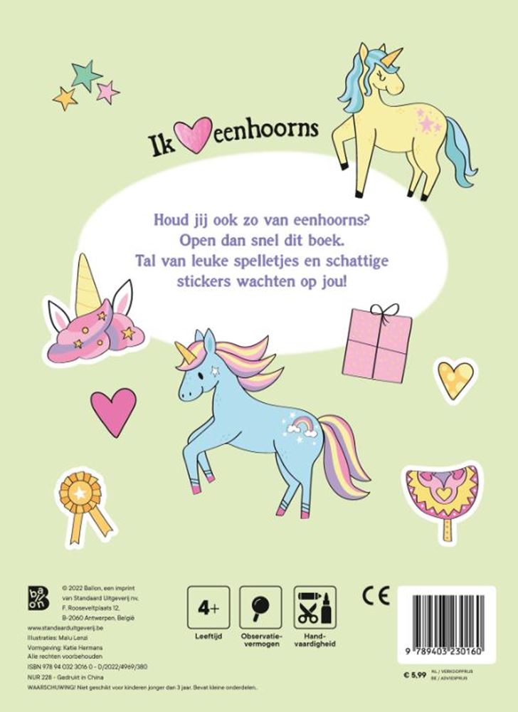 Standard-Publisher-Einhörner-Spielbuch mit Aufklebern