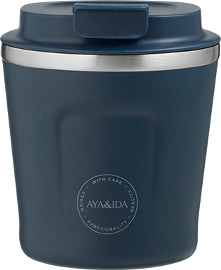 Aya ida aya ida - cup2go - Kaffeetasse - Coffee to go - Reisebecher - zum Mitnehmen - 240ml - Marineblau neu