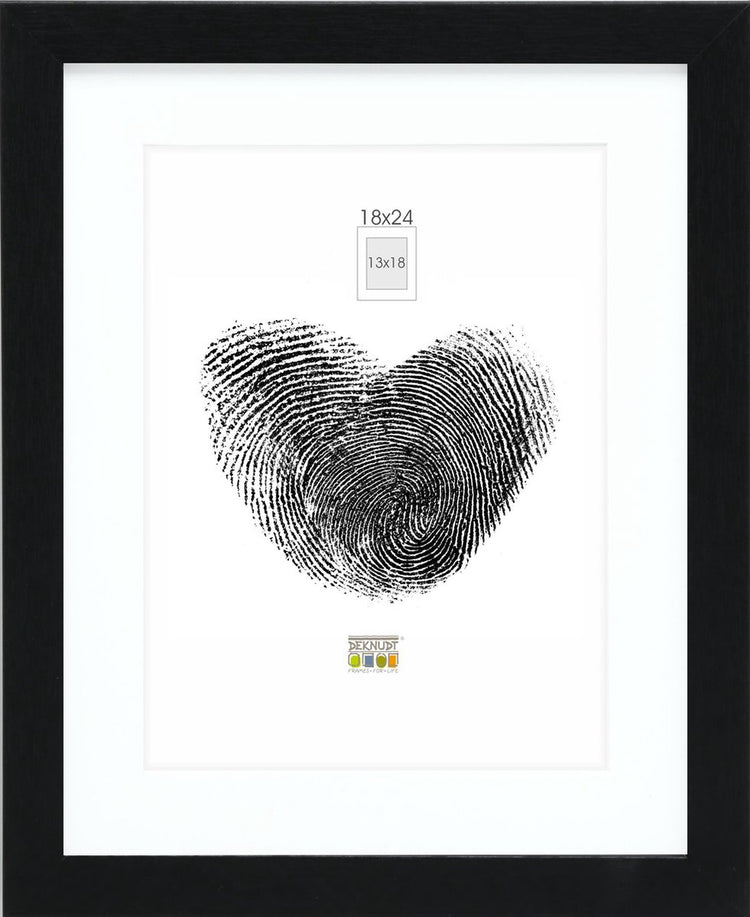 Deknudt Frames Fotorahmen – Schwarz mit Passepartout – 13x18 18x24 cm