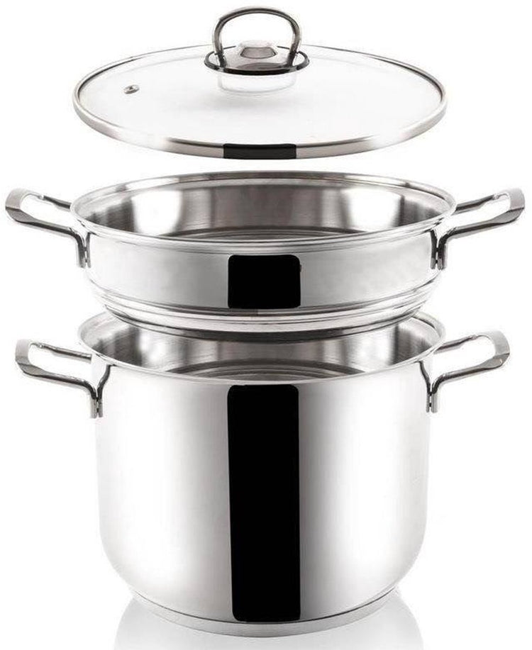 Orion Anett-Serie – Dampfpfanne aus Edelstahl – 5 l – 22 cm Durchmesser – inklusive Dampfeinsatz