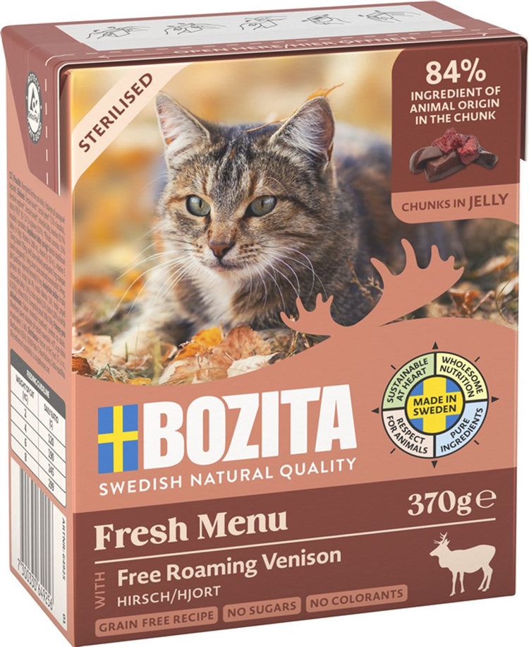Bozita sterilisierte Serie – Nassfutter für sterilisierte Katzen – in Gelee – mit Wild – 6x370g