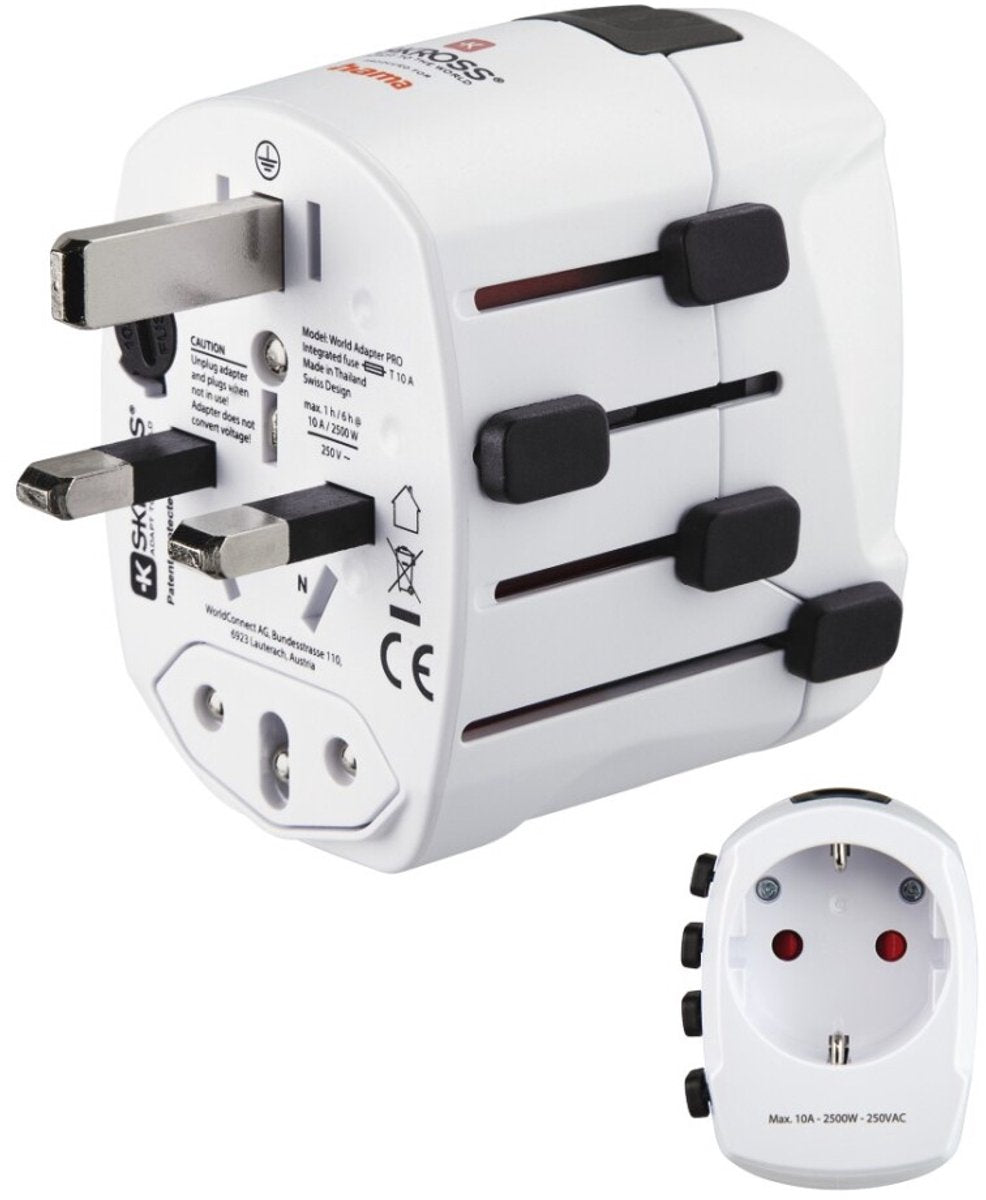 Hama Skross von Travel Plug – World Travel Pro – EUR (Typ E, F) zu World – Weiß