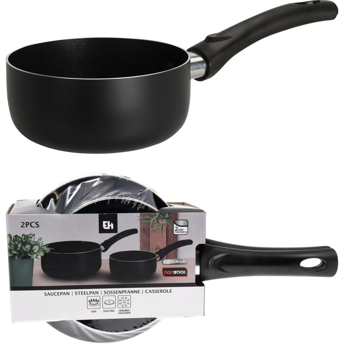 Excellent Houseware Kochtopf-Set aus Aluminium, 2-teilig