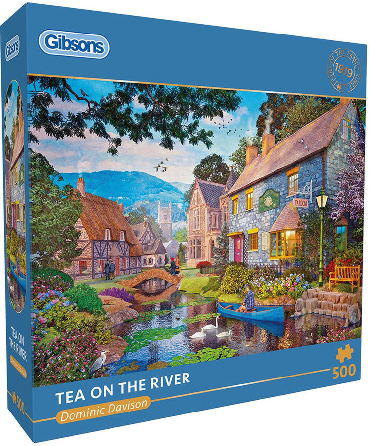 Gibsons – Tee am Fluss (von Dominic Davison) – 500 Teile 48 x 34 cm (B x H) – Puzzle für Erwachsene