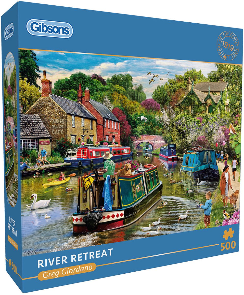 Gibsons – River Retreat (von Greg Giordano) – 500 Teile 48×34 cm (B×H) – Puzzle für Erwachsene
