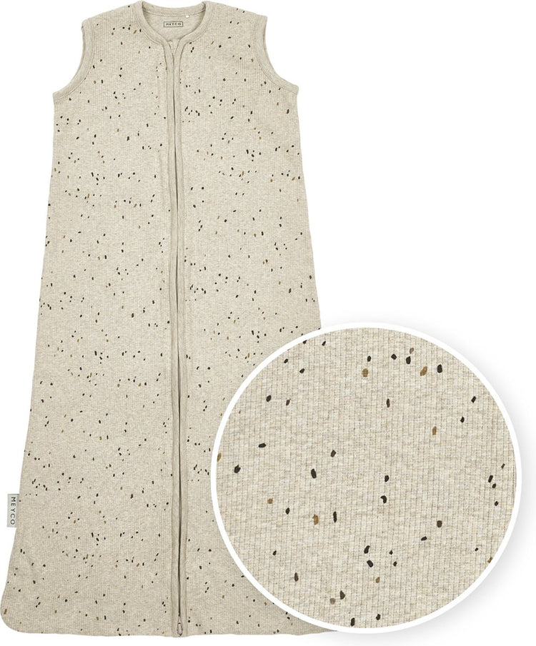 Meyco Baby Rib Mini Spot Baby Sommerschlafsack – Sand Melange – 70 cm – 0,3 Tog