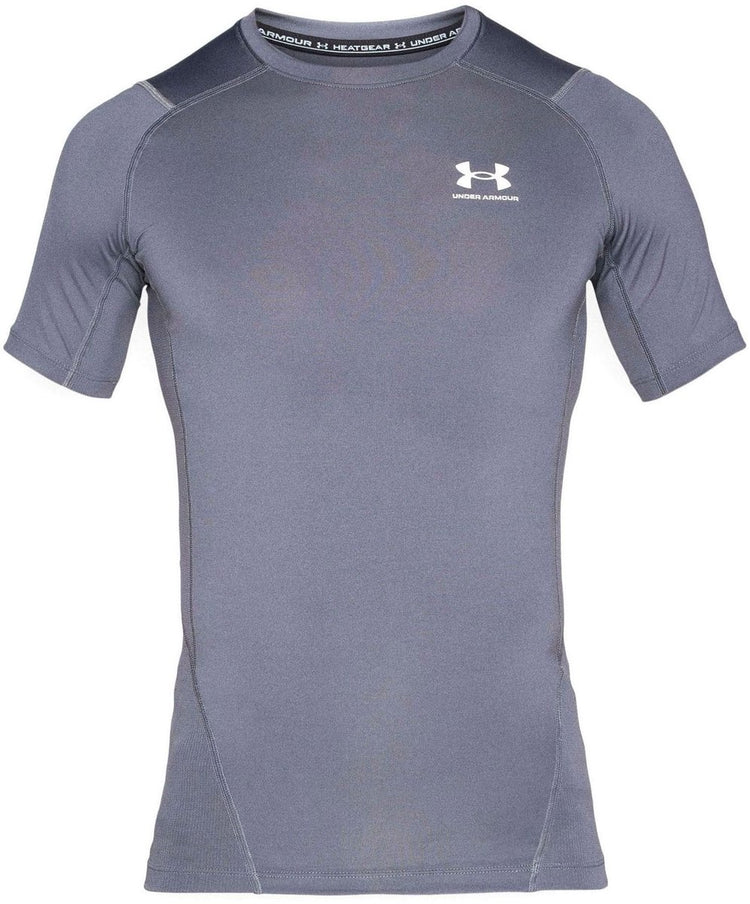 Under Armour UA HG Armour Comp SS-Gry Herren-Sportshirt – Castle Rock – Weiß