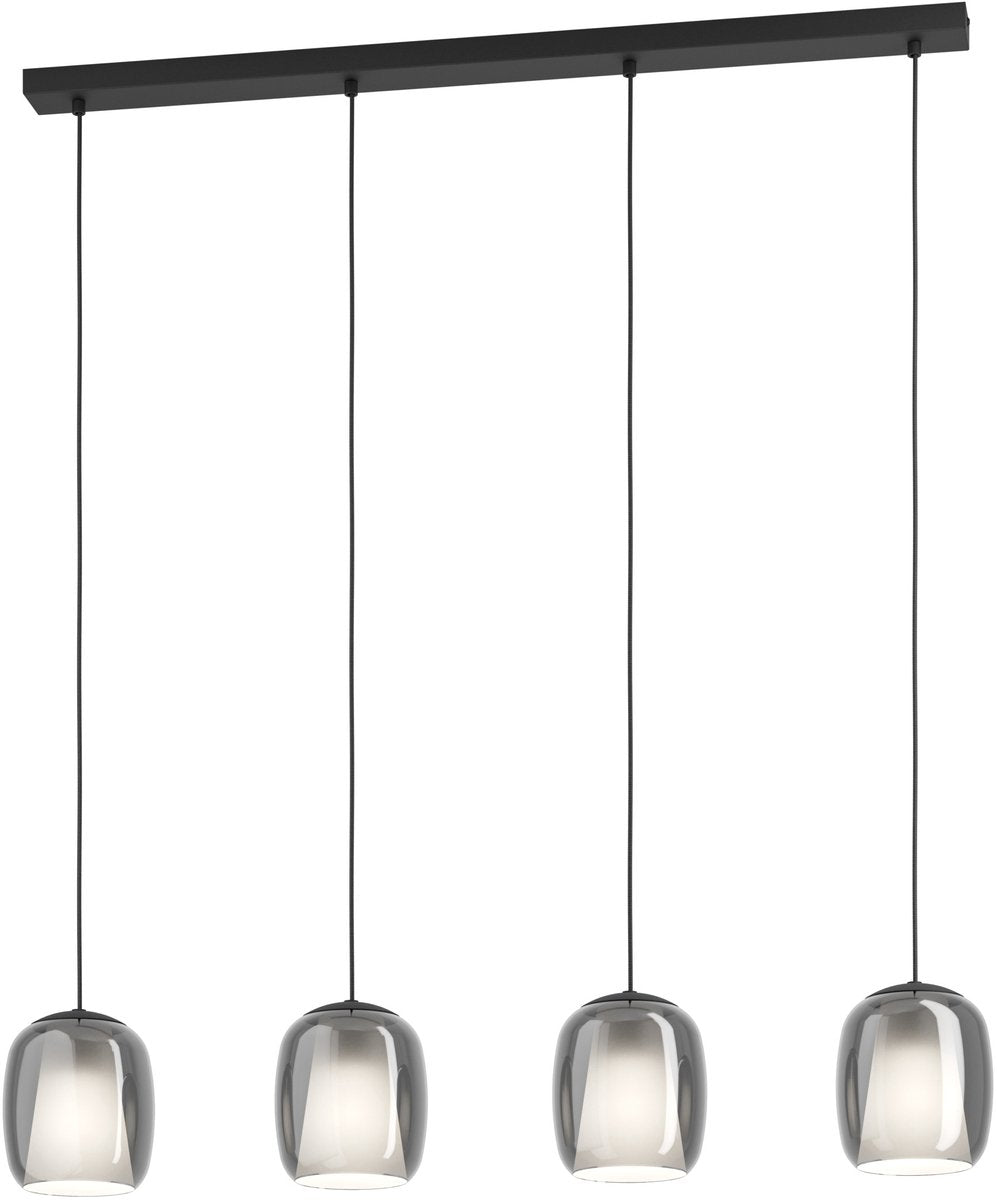 Eglo Ciampino Hängelampe – E27 – 97,5 cm – Schwarz|Grau – Glas