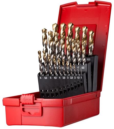 Dachgaubenbohrer-Set 1-13 mm A002 25-tlg