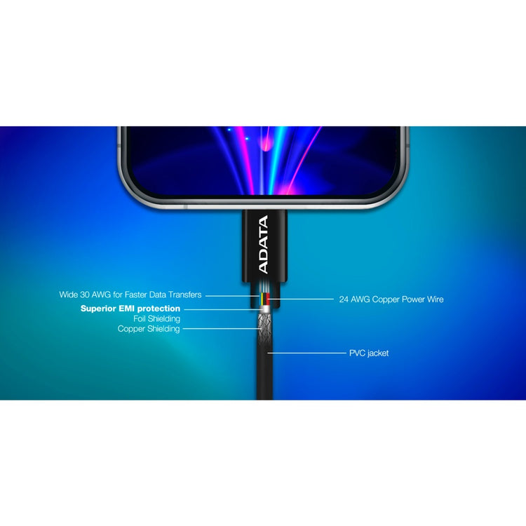 ADATA USB 2.0-Ladekabel, USB-C bis Blitz