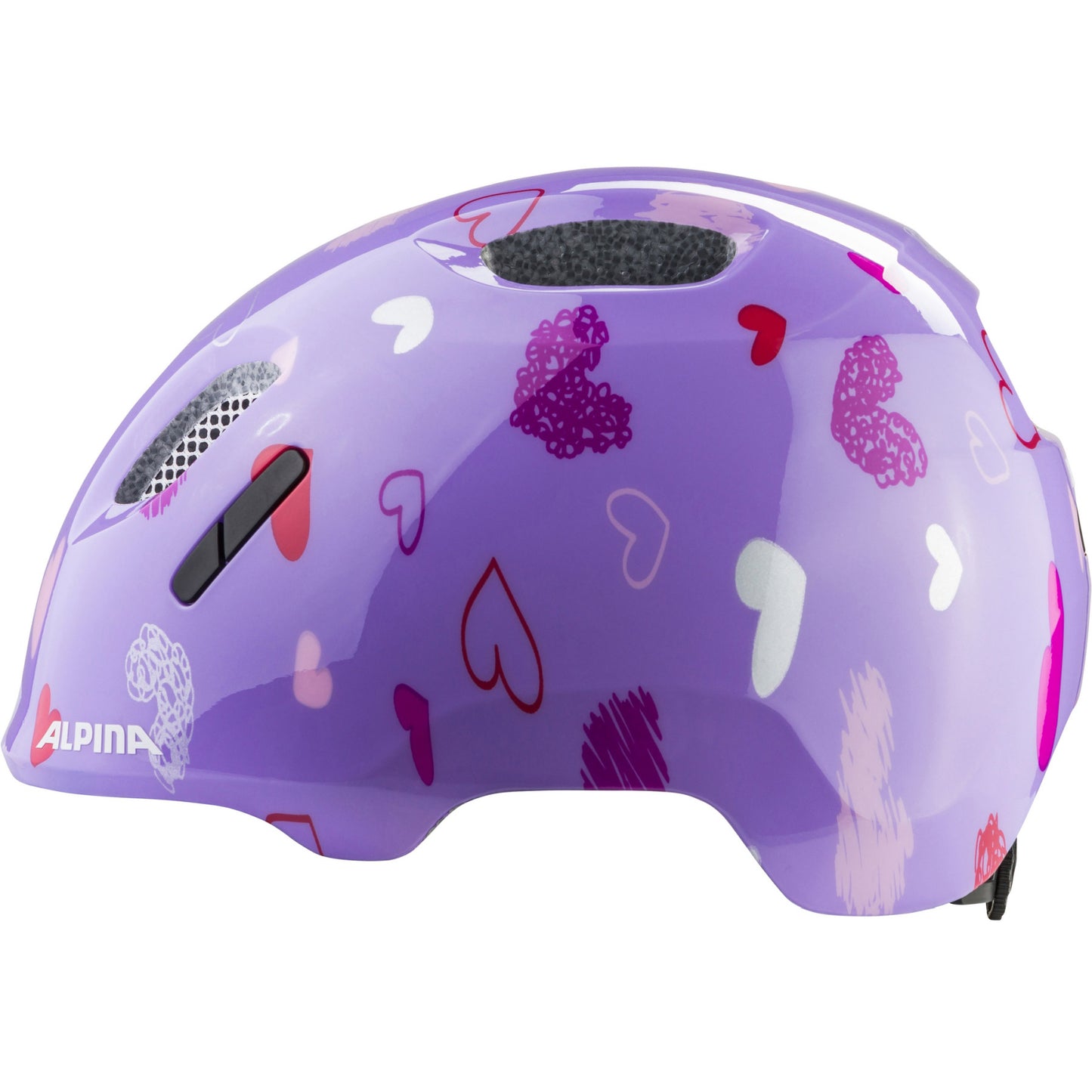 Olympiasportbekleidung Alpina Sports Kinderhelm Ximo 2 Lila Herzen 45-49 Glanz