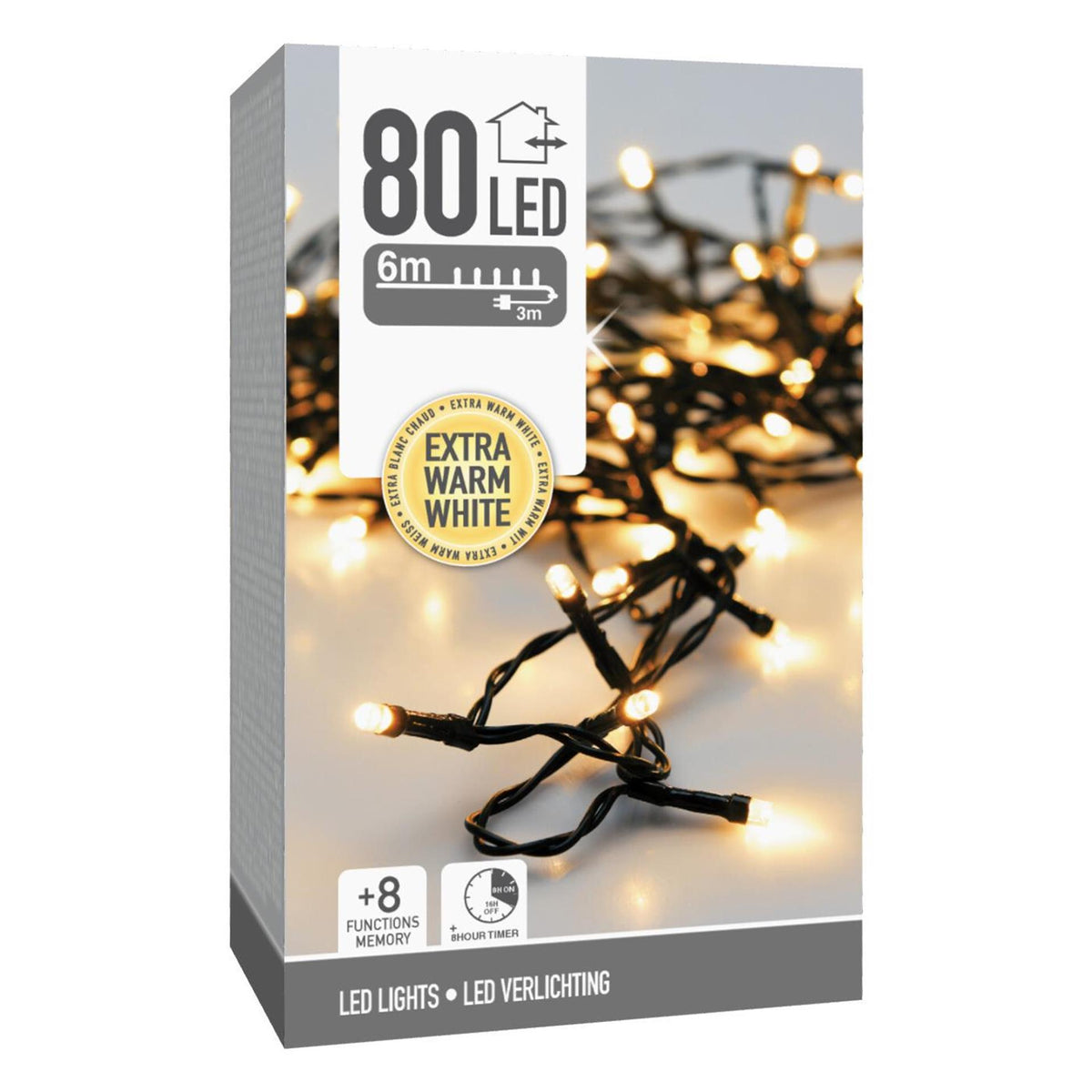 Weihnachtsbeleuchtung 80 LED extra warmweiß
