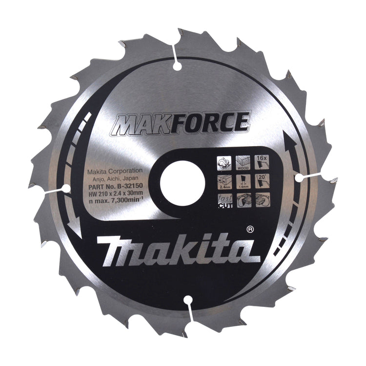 Makita-Sägeblatt | Holz | 210x30x2,4 | 16t | 20 Grad - b-32150
