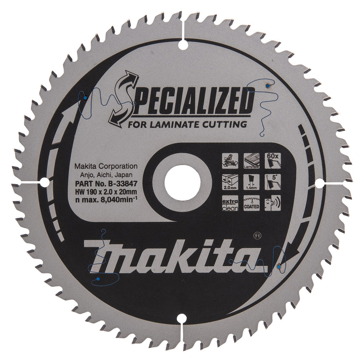 Makita Zubehör Kappsägeblatt | Melamin | 190x20x2,0 60t 20g - b-33847