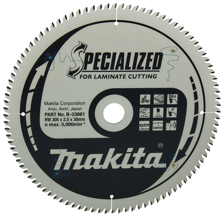 Makita Zubehör Kappsägeblatt | Laminat | 305x30x2,5 96t5g - b-33881