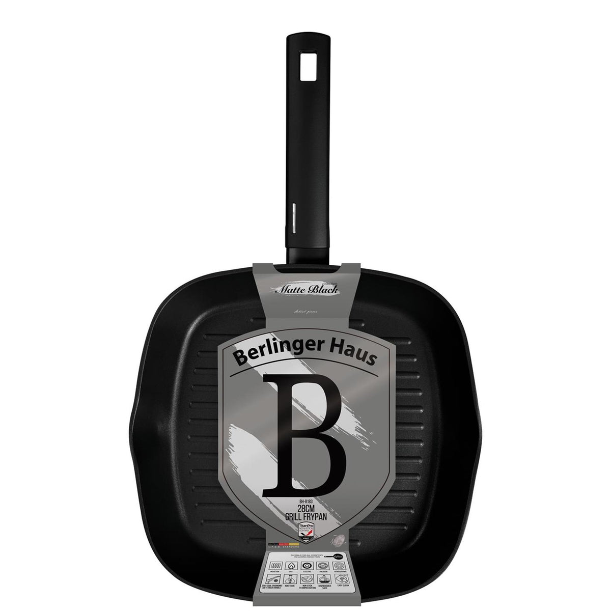Berlingerhaus Grillpfanne mattschwarz 28cm