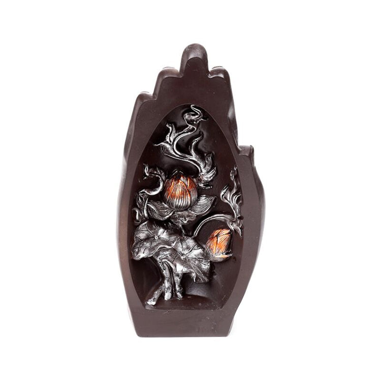 Silberfarbene schwarze handförmige Buddha
