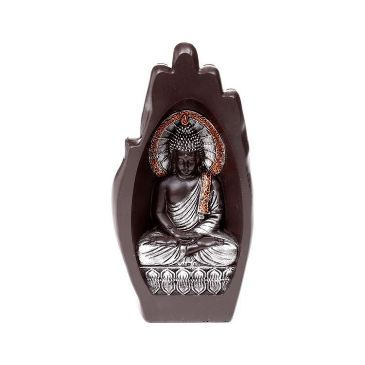 Silber gefärbter schwarzer handförmiger Lotus