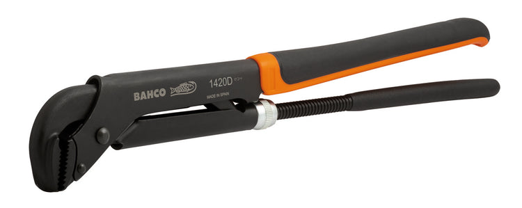 Bahco Rohrzange ergo™ 90° | Schwedisches Modell | Gummigriff | 1.1 2 | 65 mm – 1420 d