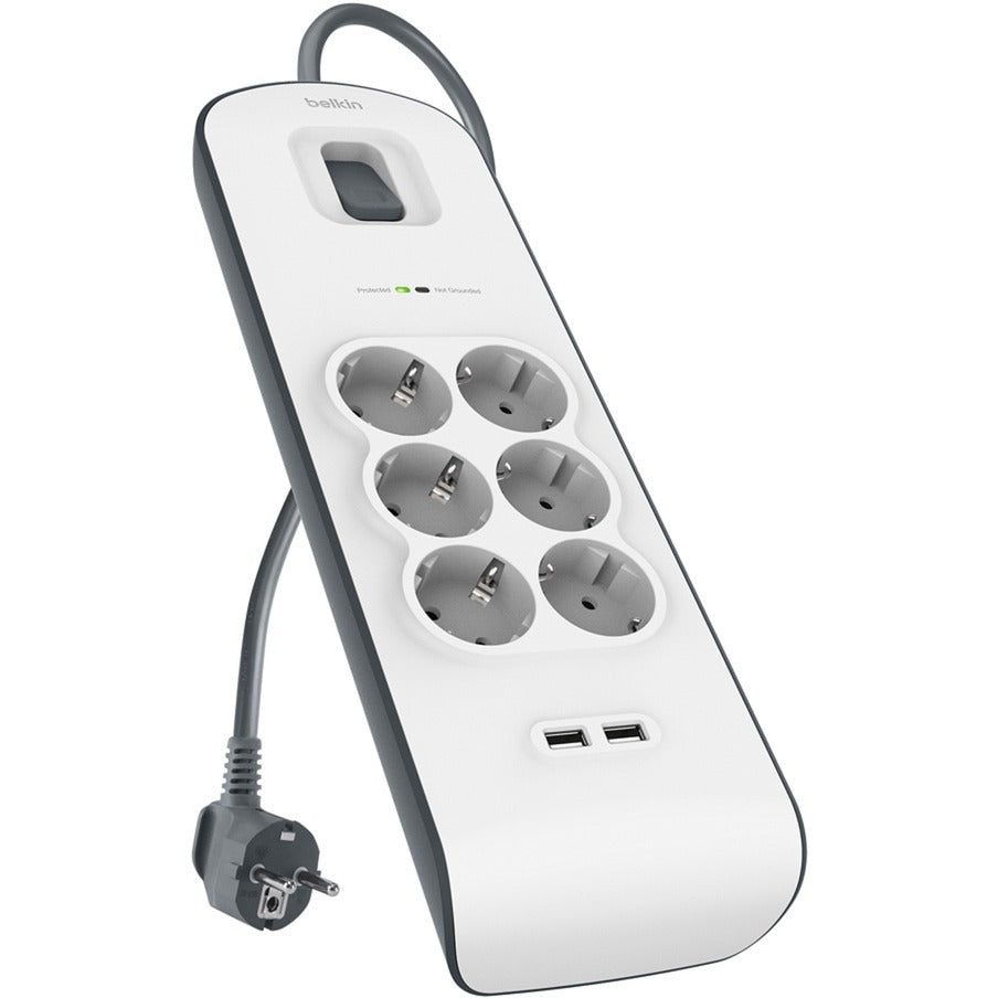 Belkin Spannungssicherheit mit 6 Sockeln und 2 USB-P