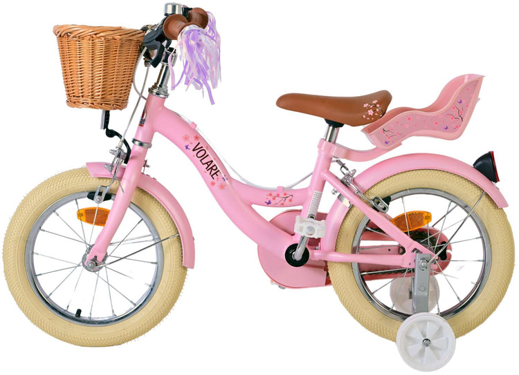 Volare Blossom Children's Bike Girls 14 Zoll rosa zwei Handbremsen