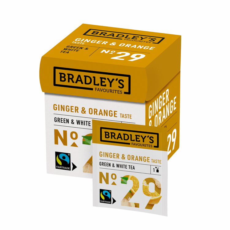 Bradleys Favoriten grüner weißer Tee Ingwer-Orange Nr. 29 (72x 1,75g)