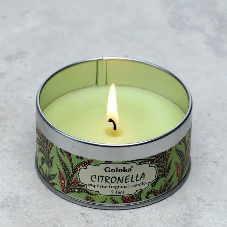 Goloka Citronella Paraffin Wachs Wachskerze in Blik