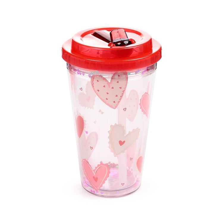 Amore Hearts Bruchfester, langlebiger, doppelwandiger Becher