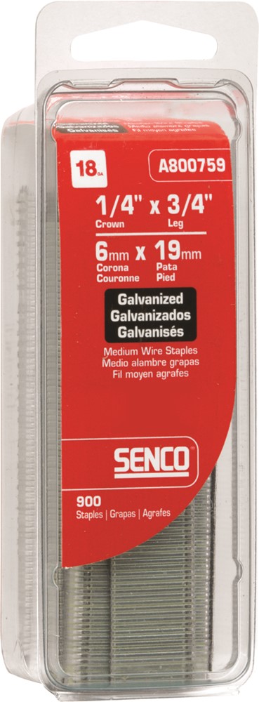 Senco L-Klammern Innenbreite 3,34 mm – 16 mm verzinkt – erhältlich in Blisterverpackung (1200 Stück) – a800629