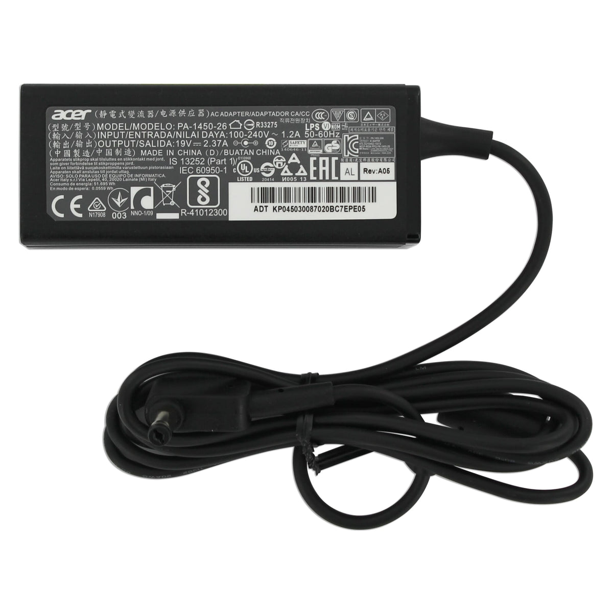 Acer Laptop Adapter 45W Schwarz