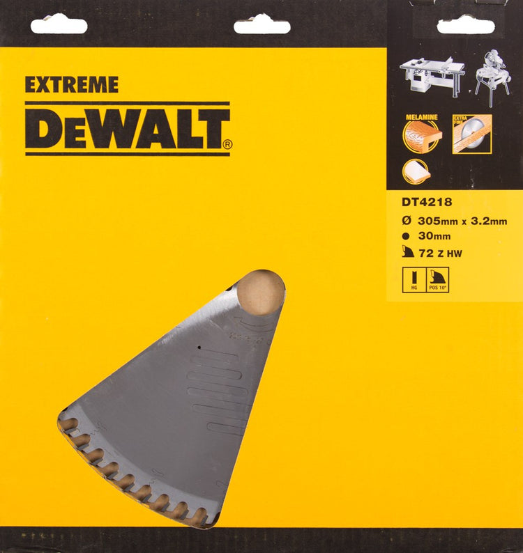 Dewalt Zubehör Kreissägeblatt 305 x 30 x 72 Zähne, Hohlzahn, positiv 10°, Kerbe 3,2 mm – dt4218-qz