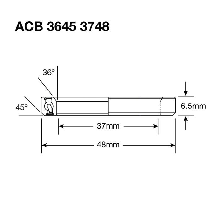 Enduro Lower Ball Head ACB 3645 30,2x41x6.5 (36x45 °) Edelstahl