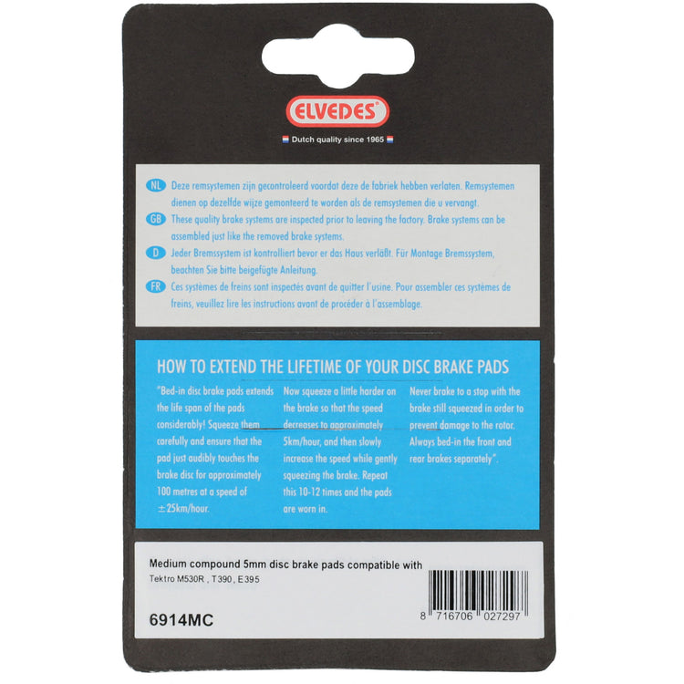 ELVEDES CD BREMS BLOCK SET 6914MC 5 mm