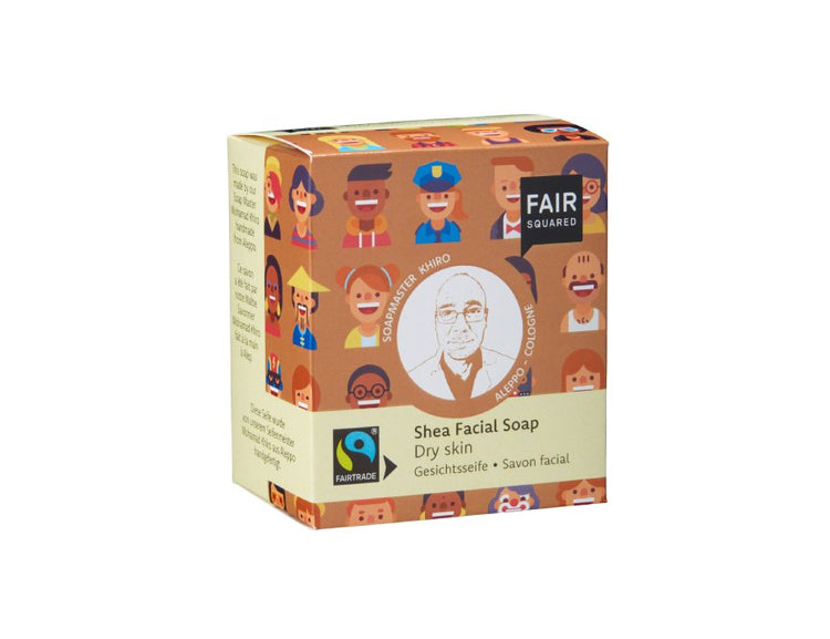 Faire quadratische Gesichtsseife Shea Trockene Haut 160 Gramm