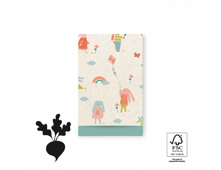 Haus der Produkte Geschenktüten süßer Hase Misty Green 17x25cm 200st