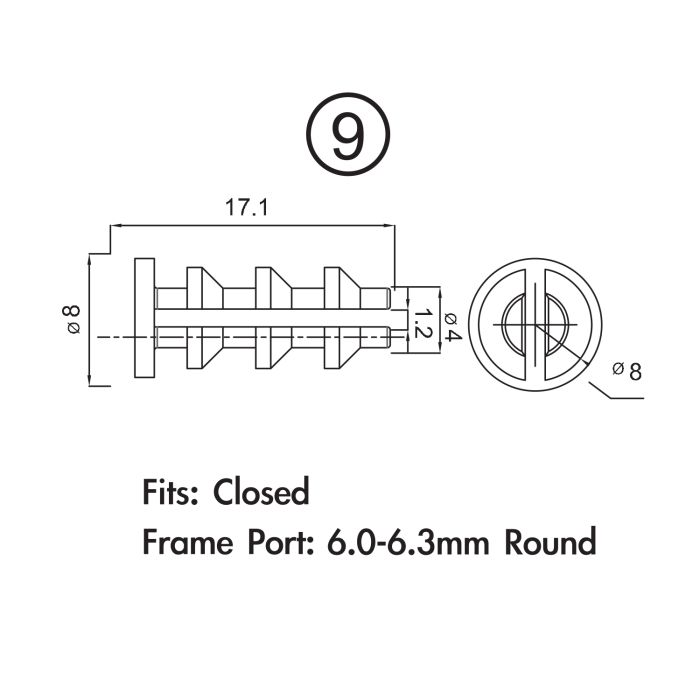 Jagwire-Rahmenstopfenpaket – 4-mm-Umwerfergehäuse (10 Stück)