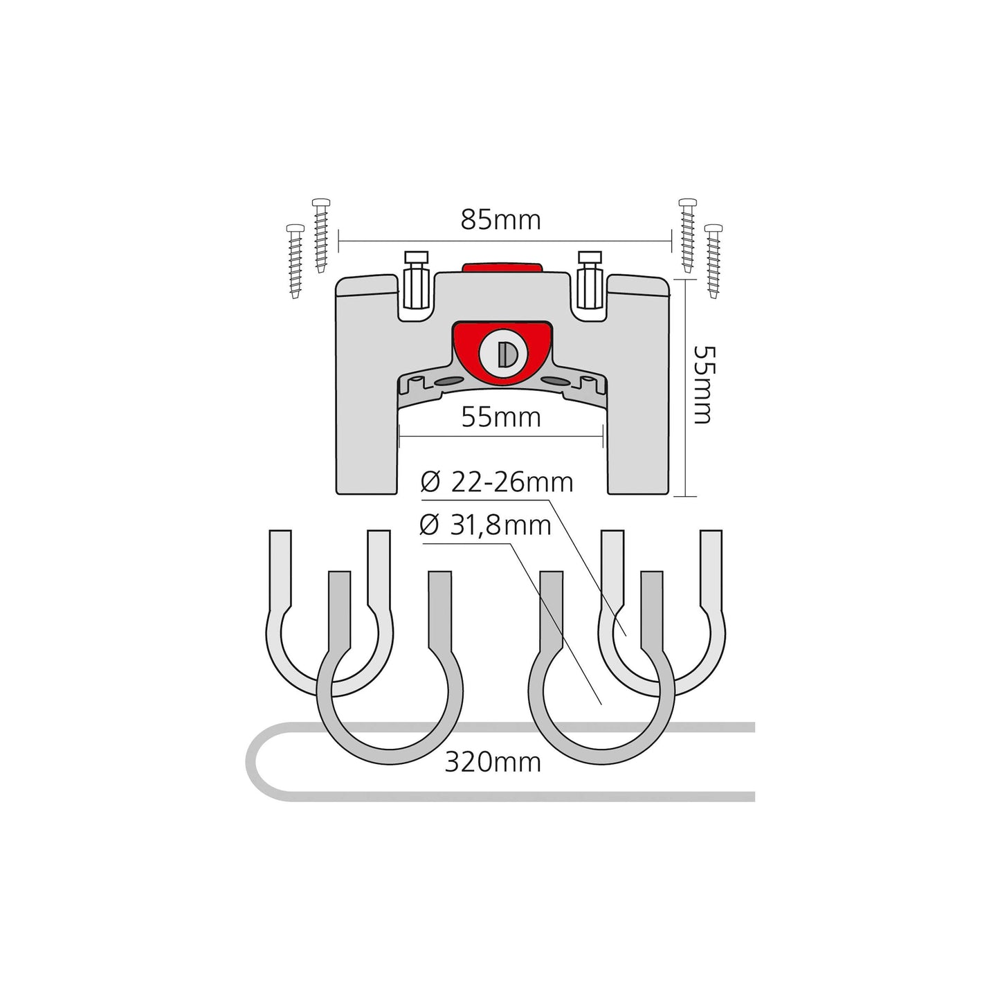 Klickfix -Lenkadapter Universal mit Lock Black