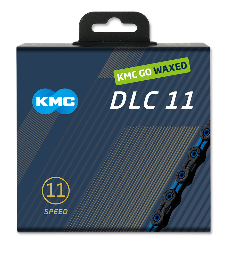 KMC Ketting DLC11 Black Blue 118S gewachst