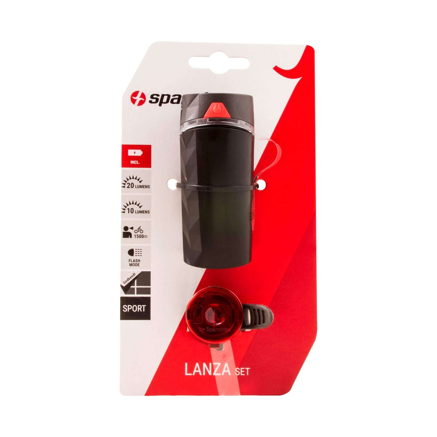 Beleuchtungsset Spanninga Lanza + Dot Rear Battery