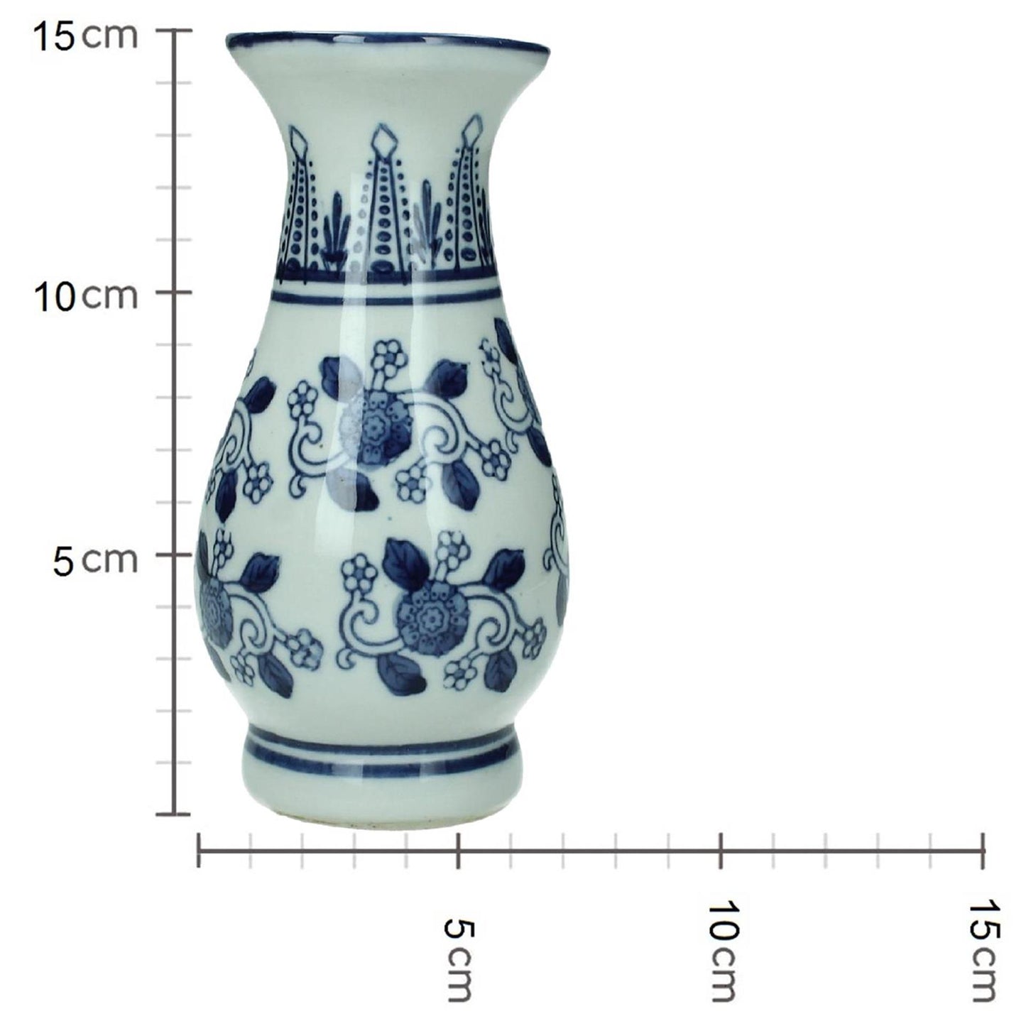 Kersten Vase Steingut blau weiß 8x8xh15
