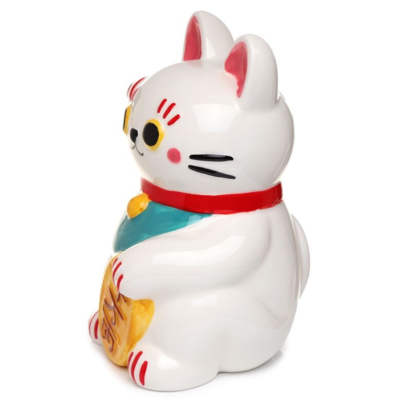Maneki Neko White Keramic Money Box