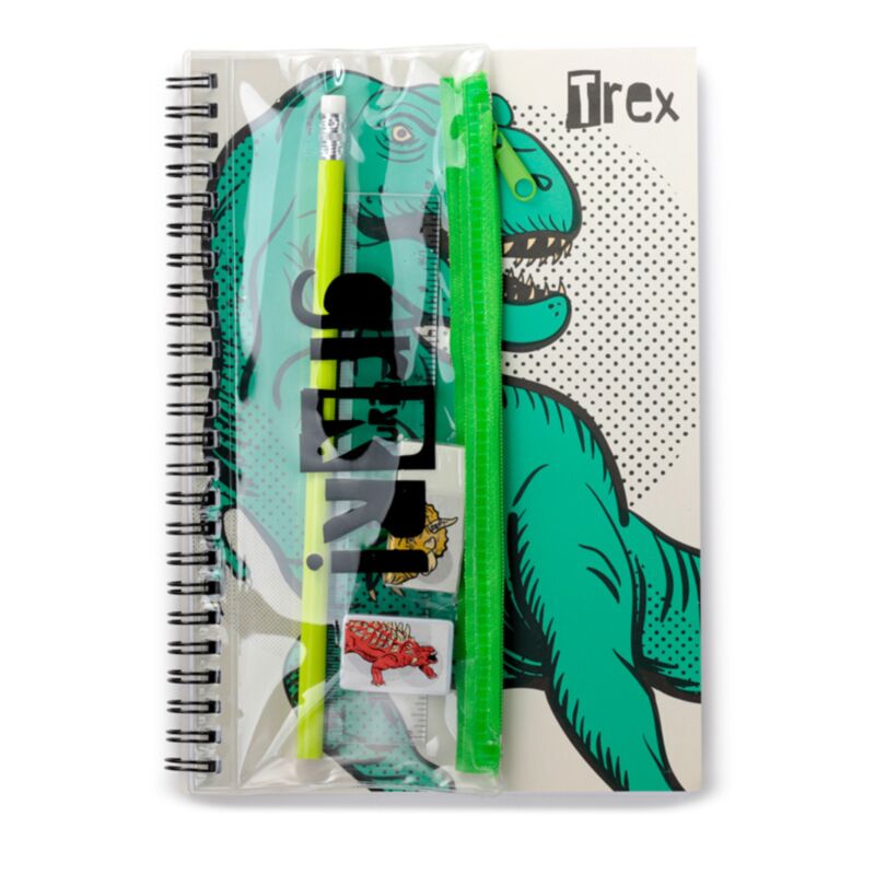 Dinosaurien Ring A5 Notebook 6-teilige Schreibset