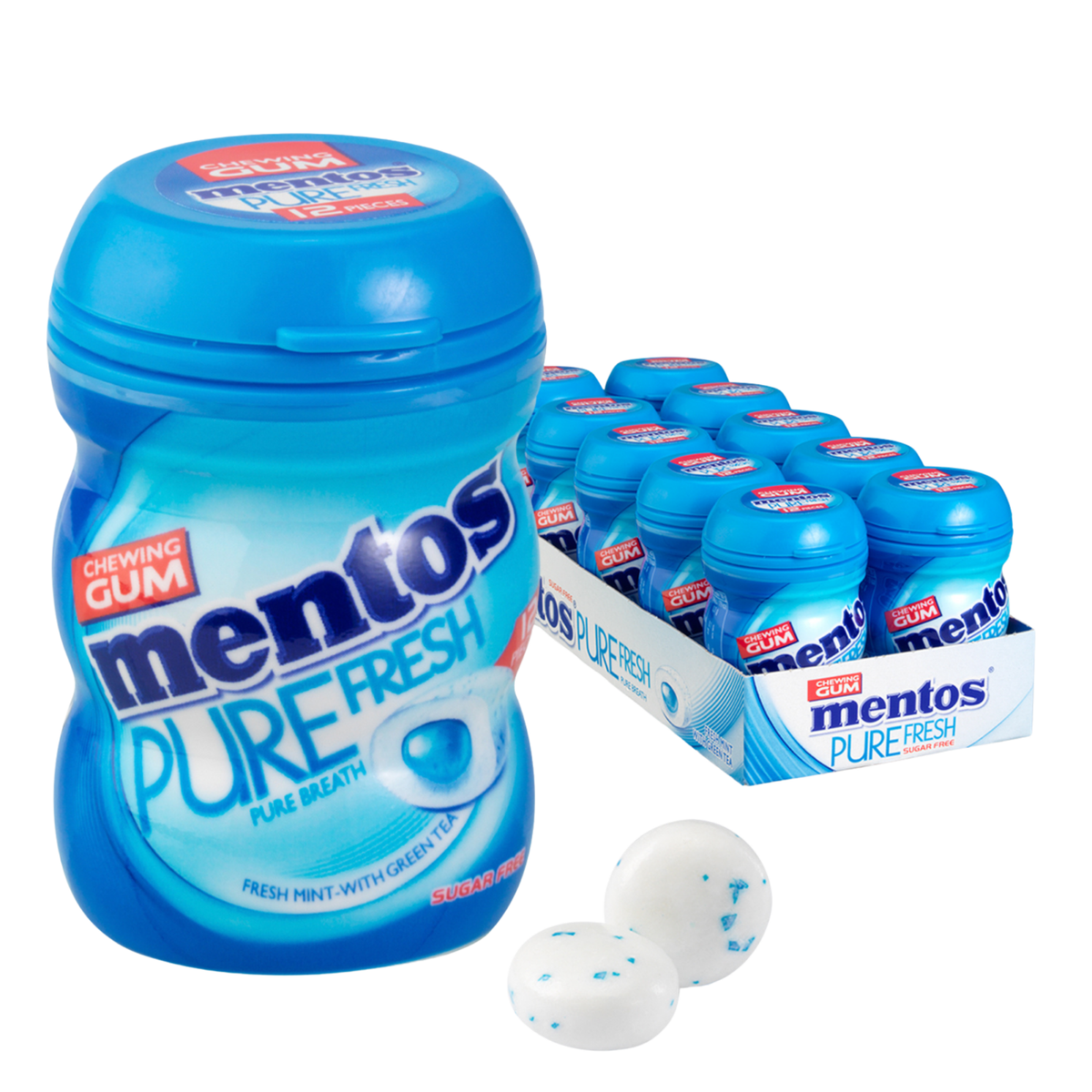 Mentos Gummi reine frische Minze Mini (10x 24g)
