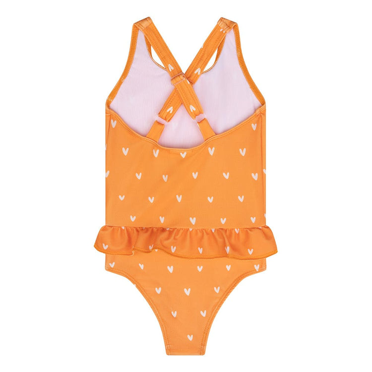 Orangefarbener Kuss | Orangefarbene Mädchen UV Badeanzug