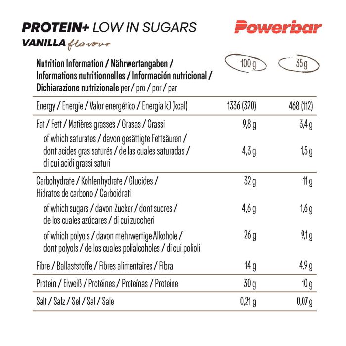Powerbar Protein+ zuckerarm (30 x 35gr) – Vanille