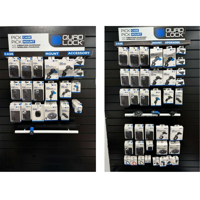 Wanddisplay mit Quad-Lock-Lamellen