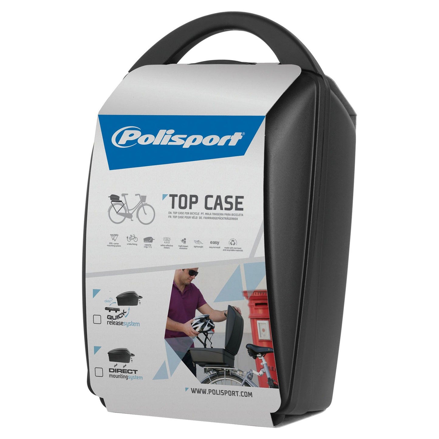 Topcase Polisport Luxe - schwarz (feste Montage auf Träger)