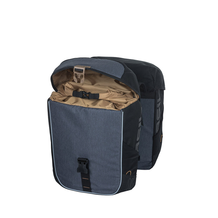 Basil Miles Double Bicycle Bag, wasserdicht, Universal Bridge System, 34L, schwarz-anthrazit