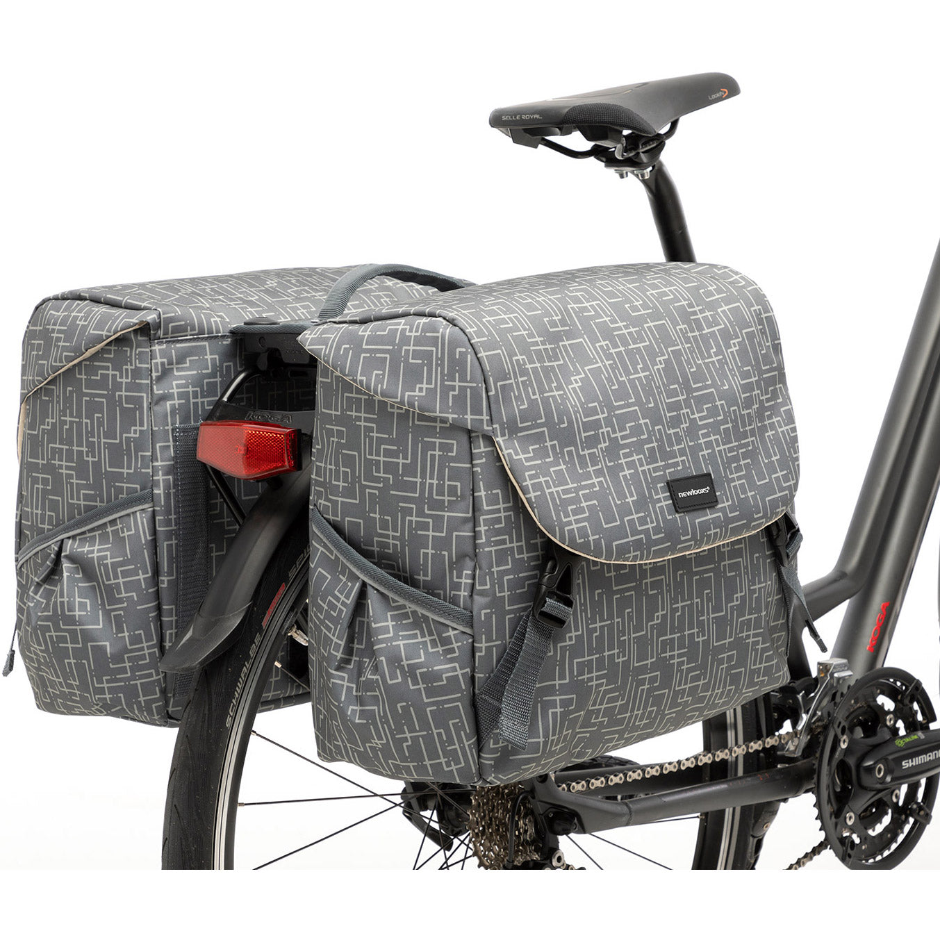 Mondi Joy Double Bicycle Bag - Racktime Snap -it - Wasser -Repellent Polyester - 38L - Ivy Walnuss