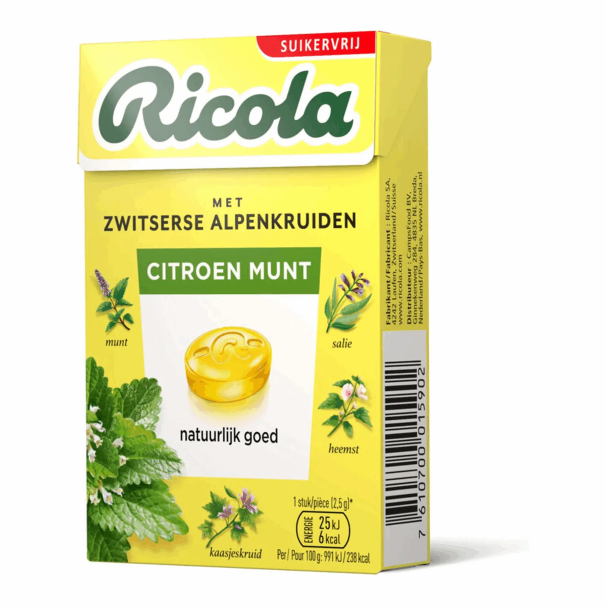 Ricola Zitronen-Minze zuckerfrei (20x 50gr)
